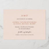 Andrea Tan Elegant Wedding Save The Date Folie Uitnodiging (Voorkant)