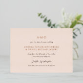 Andrea Tan Elegant Wedding Save The Date Folie Uitnodiging (Staand Voorkant)