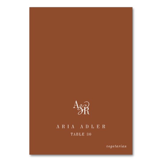 ANDREA Terracotta Boho Minimal Trouwkaartjes Kaart (Voorkant)