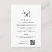 ANDREA Unieke Klassieke Minimalistische Trouwdetai Informatiekaartje (Voorkant)