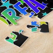 "ANDREA" voornaam, afgekort "HAPPY BIRTHDAY" Legpuzzel (Zijkant)