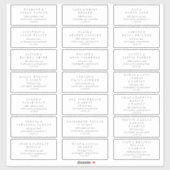 ANDREA White Black Wedding Guest Adresetiketten Sticker (Vel)