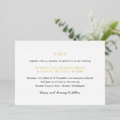 Andrea Zwart Wit Elegant Huwelijk Folie Uitnodiging (Staand Voorkant)