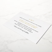 Andrea Zwart Wit Elegant Huwelijk Folie Uitnodiging (Gedraaid)