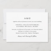 Andrea Zwart Wit Elegant Huwelijk Kaart (Voorkant)