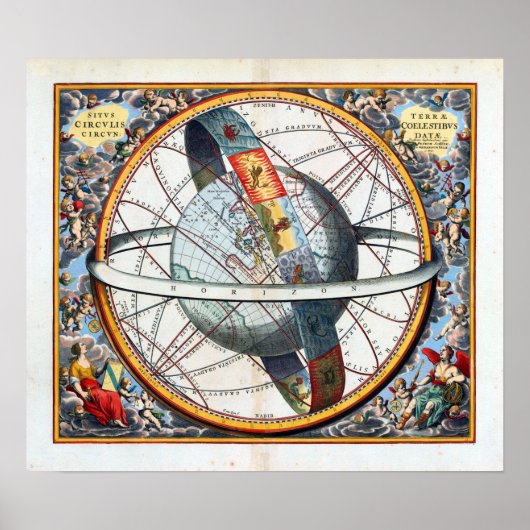 Andreas Cellarius The Spiral Revolution of the Sun Poster (Voorkant)