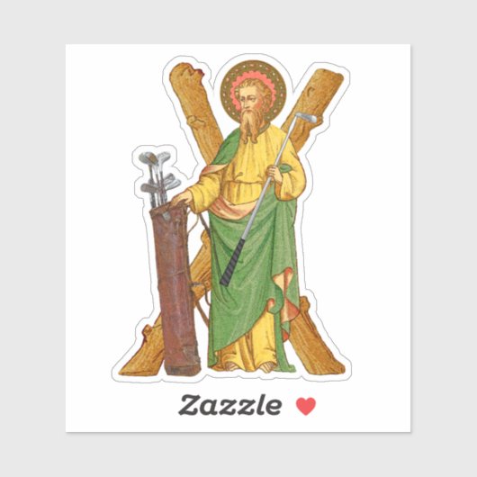 Andreas de apostel, beschermheer van golfers sticker (Vel)