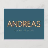 Andreas Name in Ggloed Neon Lights Novelty Briefkaart (Voorkant)