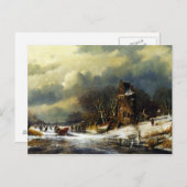 Andreas Schelfhout Nederlands landschap met figure Briefkaart (Voorkant / Achterkant)