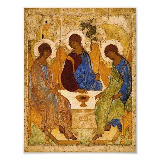 Andrei Rublev Heilige Trinity Icon Orthodoxe relig Foto Afdruk (Voorkant)