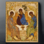 Andrei Rublev Heilige Trinity Icon Orthodoxe relig Fotoplaat<br><div class="desc">Het Heilige Trinity Icon (ook bekend als 'The Hospitality of Abraham') is een panelschilderij gemaakt door Andrei Rublev (c.1360-1430) in het begin van de 15e eeuw. Waarschijnlijk de beroemdste van alle Russische religieuze schilderijen,  vertegenwoordigt het een van de hoogtepunten van de Russische kunst van het late Middeleeuwse tijdperk.</div>