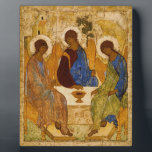 Andrei Rublev Heilige Trinity Icon Orthodoxe relig Fotoplaat<br><div class="desc">Het Heilige Trinity Icon (ook bekend als 'The Hospitality of Abraham') is een panelschilderij gemaakt door Andrei Rublev (c.1360-1430) in het begin van de 15e eeuw. Waarschijnlijk de beroemdste van alle Russische religieuze schilderijen,  vertegenwoordigt het een van de hoogtepunten van de Russische kunst van het late Middeleeuwse tijdperk.</div>