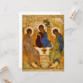 Andrei Rublev Heilige Trinity Icon Orthodoxe relig Kaart (Voorkant / Achterkant in situ)