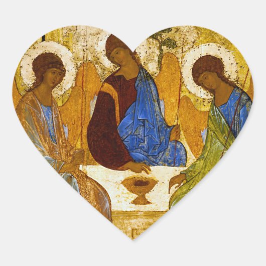 Andrei Rublev , “ Holy Trinity ” Hart Sticker (Voorkant)