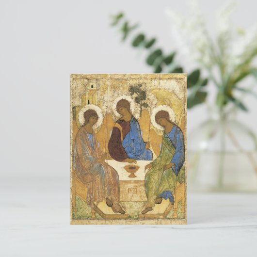 Andrei Rublev Iconic Trinity Angels Abraham Bijbel Kaart (Staand voorkant)