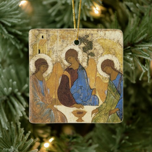 Andrei Rublev Iconic Trinity Angels Abraham Bijbel Keramisch Ornament (Boom)