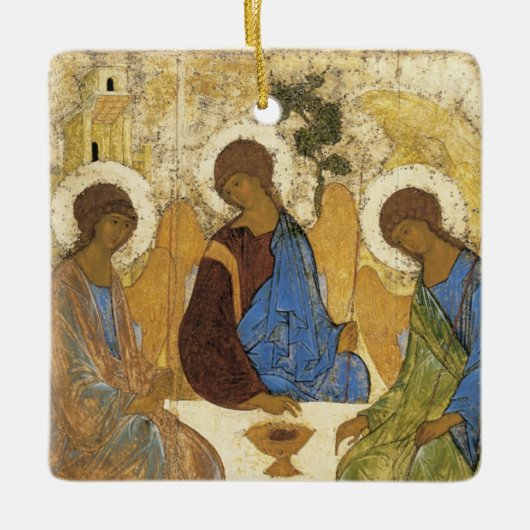 Andrei Rublev Iconic Trinity Angels Abraham Bijbel Keramisch Ornament (Voorkant)