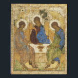 Andrei Rublev Iconic Trinity Angels Abraham Bijbel Puzzel<br><div class="desc">Een schilderij van de Russische kunstenaar Andrei Rublev getiteld "Trinity",  waarin drie engelen staan afgebeeld die Abraham bezochten.</div>