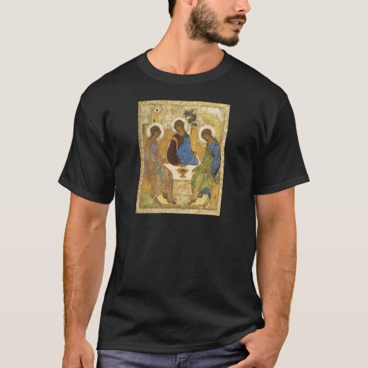 Andrei Rublev Iconic Trinity Angels Abraham Bijbel T-shirt (Voorkant)