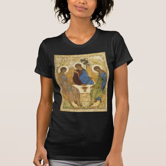Andrei Rublev Iconic Trinity Angels Abraham Bijbel T-shirt (Voorkant)