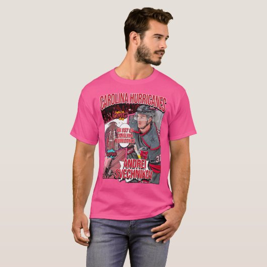Andrei Svechnikov Hockey Art Hurricanes 1 T-shirt (Voorkant volledig)