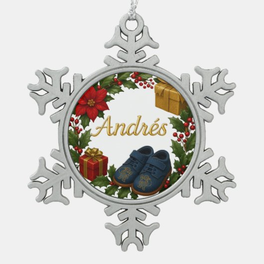 Andrés Baby’s First Christmas Snowflake Ornament (Voorkant)