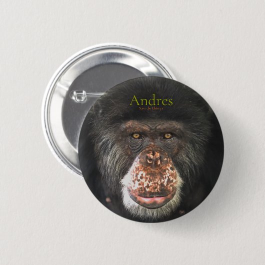 Andres, sla de Chimps op Ronde Button 5,7 Cm (Voorkant /achterkant)