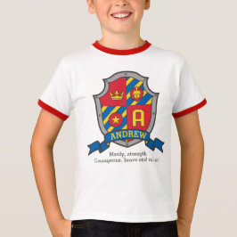 Andrew boys name & betekenend knights shield t-shirt