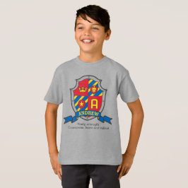 Andrew boys name & betekenend knights shield t-shirt