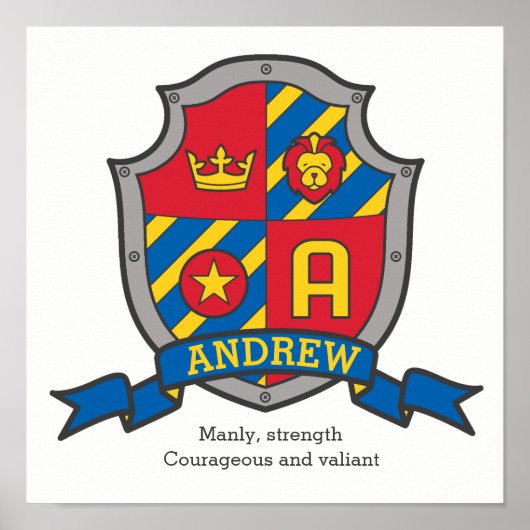 Andrew boys noemden heraldry shield poster (Voorkant)