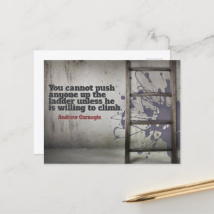 Andrew Carnegie Inspirerend Quote "Push up" Briefkaart