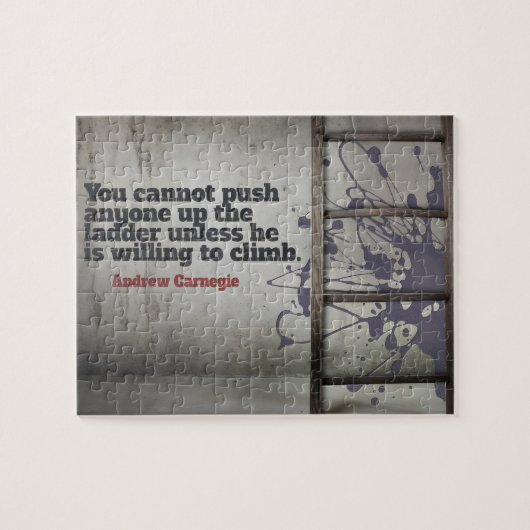 Andrew Carnegie Inspirerend Quote "Push up" Legpuzzel (Horizontaal)