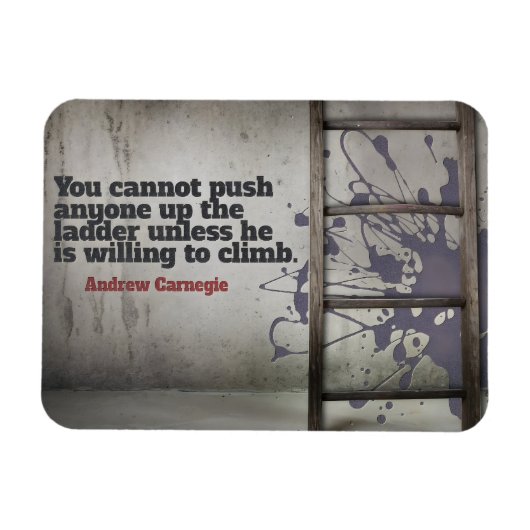 Andrew Carnegie Inspirerend Quote "Push up" Magneet (Horizontaal)