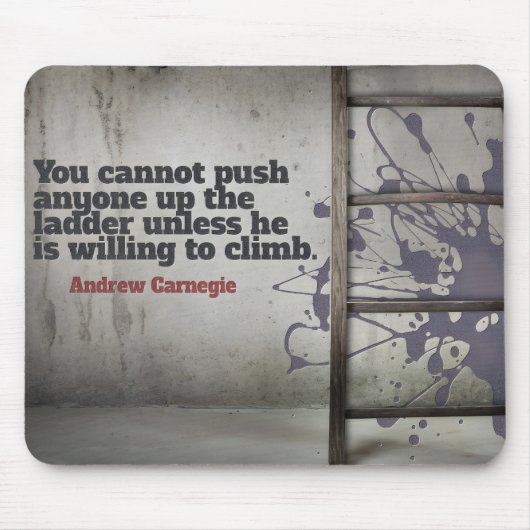 Andrew Carnegie Inspirerend Quote "Push up" Muismat (Voorkant)