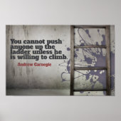 Andrew Carnegie Inspirerend Quote "Push up" Poster (Voorkant)