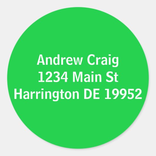 Andrew Craig1234 Main StHarrington DE 19952 Ronde Sticker (Voorkant)