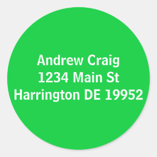 Andrew Craig1234 Main StHarrington DE 19952 Ronde Sticker
