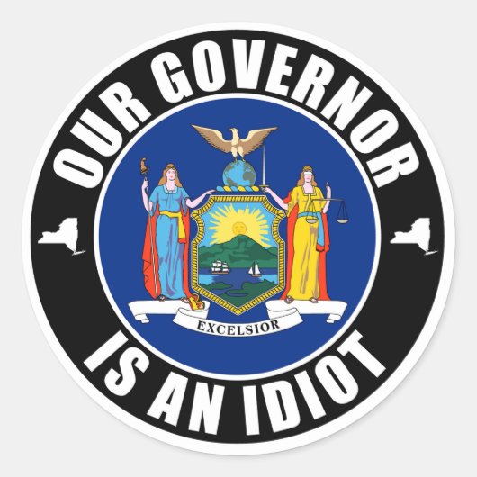Andrew Cuomo is een idioot Ronde Sticker (Voorkant)