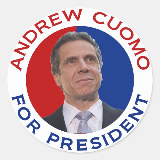 Andrew Cuomo voor President Ronde Sticker (Voorkant)