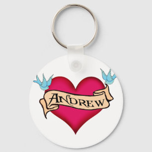 Andrew - Custom Heart Tattoo T-shirts & cadeaus Sleutelhanger