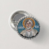 Andrew de apostel mozaïek ronde button 3,2 cm (Voorkant /achterkant)