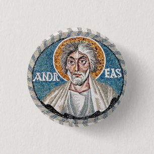 Andrew de apostel mozaïek ronde button 3,2 cm