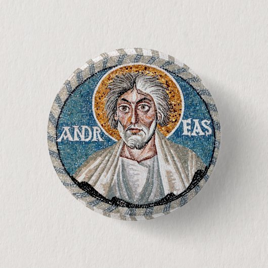 Andrew de apostel mozaïek ronde button 3,2 cm (Voorkant)