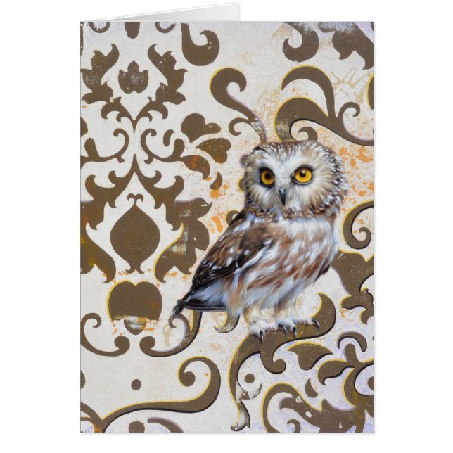 Andrew Denman Saw Whet Owl Blank Card (Voorkant)