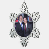 Andrew en Chris Cuomo Tin Sneeuwvlok Ornament (Rechts)