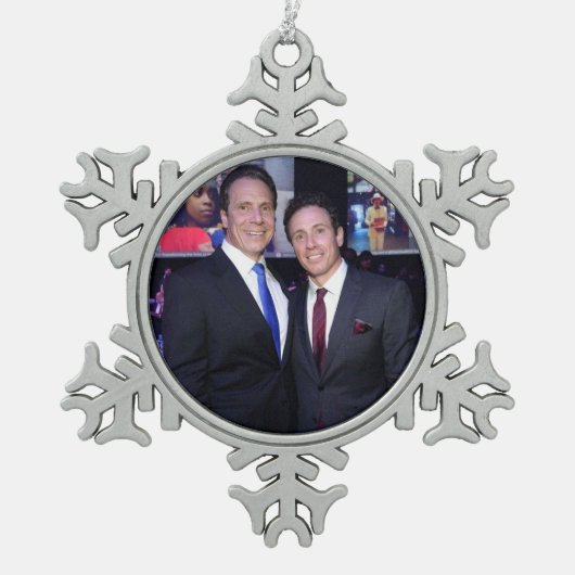 Andrew en Chris Cuomo Tin Sneeuwvlok Ornament (Voorkant)