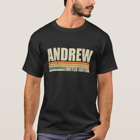 Andrew Gift Name Persoonlijke Funny Retro  T-shirt (Voorkant)