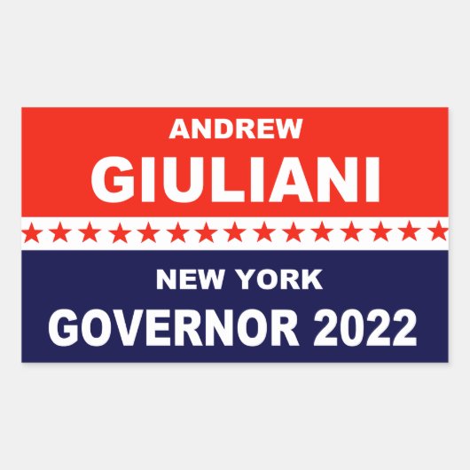 Andrew Giuliani New York Governor 2022 Rechthoekige Sticker (Voorkant)