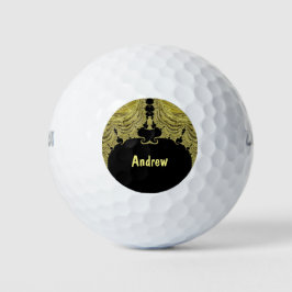 ANDREW ~ GOLD AND BLACK Fractal Design ~ Golfballen