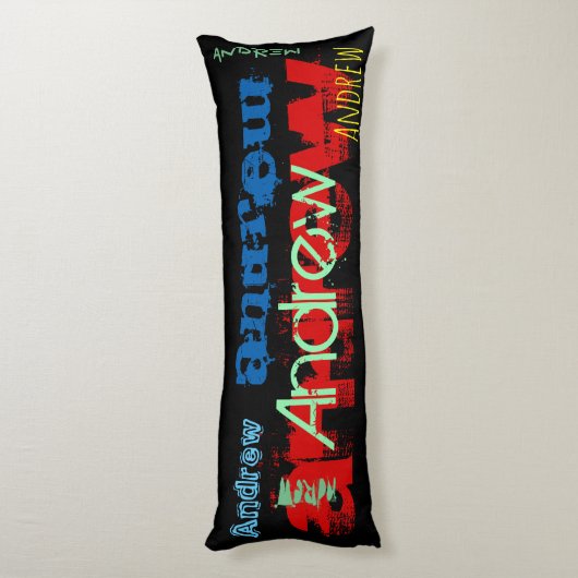Andrew Herhalende naam met 6 letters Body Pillow 2 Lichaamskussen (Achterkant (Verticaal))